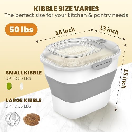 HOYTAMDAR 50Lbs Collapsible Rice Container,Airtight Food Storage container - Image 3