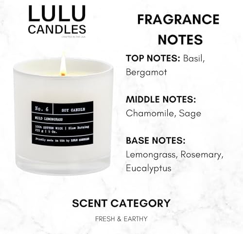 Lulu Candles | Wild Lemongrass | Luxury Scented Soy Jar Candle | Hand Poured in The USA | Highly Scented & Long Lasting (9 Oz. 2 Pack) - Image 2