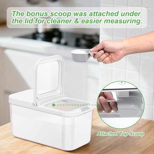 12 Lbs Rice Flour Sugar Storage Containers Dry Food Holder with Flip-up Lid - Image 4