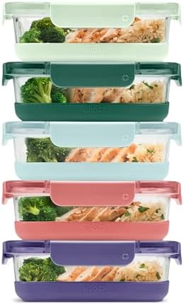 Ello Duraglass Refresh 3.4 Cup Meal Prep Containers, 10 Pc, Everest by Ello