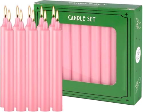 YOROXRG 40 Pack Candles Mini Unscented Taper Candles for Valentine's Day,Christmas,Household, Wedding, Rituals, Prayer, Birthdays,Party and Home Décor Candlesticks - 4 Inch Tall(Pink) - Image 6
