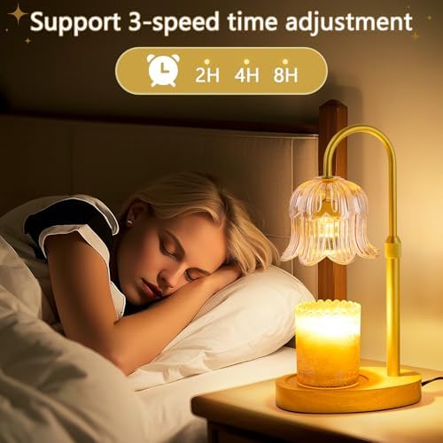 Candle Warmer Lamp Electric Timer - Flower Home Decor Women Birthday Gifts - Image 4