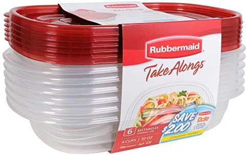 Rubbermaid Take Alongs Food Storage Container, 4-Cup Rectangle, Set of 12, (12 Pack), Red - Image 3