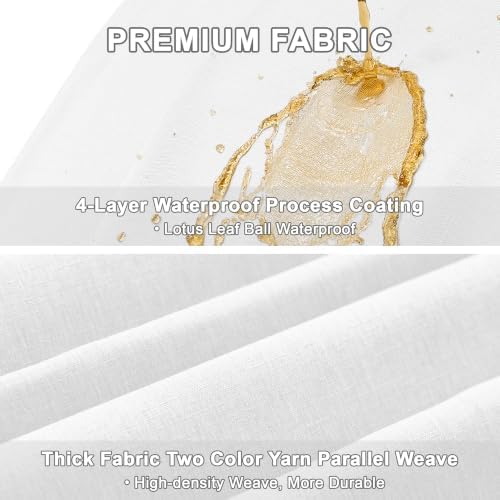 Decorelia Faux Linen Tablecloth for Dining Room, 60 x 104 Inch White - Image 4
