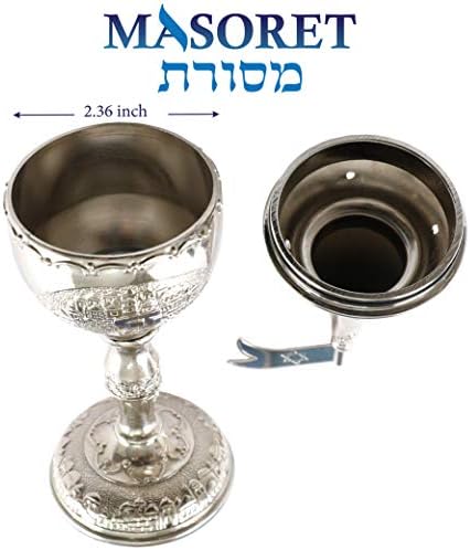 Havdalah Spice Besamim Holder 8.6 Inches, Round Shape Besamin Spices Box Tower with Jerusalem Flag Decoration - Image 4