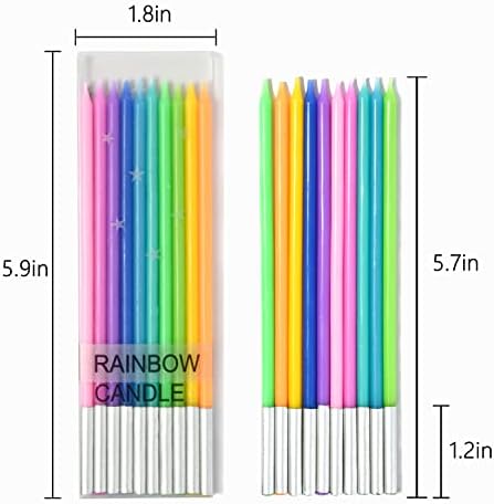 PHD CAKE 40-Count Rainbow Long Thin Birthday Candles, Cake Candles, Birthday Parties, Wedding Decorations, Party Candles - Image 6