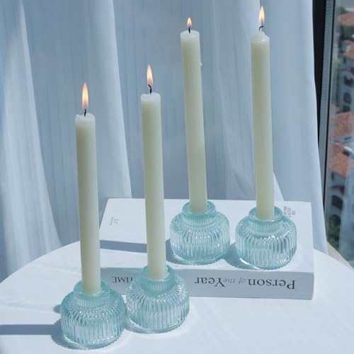 Woho Light Blue Candlestick Holders Set of 4 for Wedding Table Centerpiece - Image 5