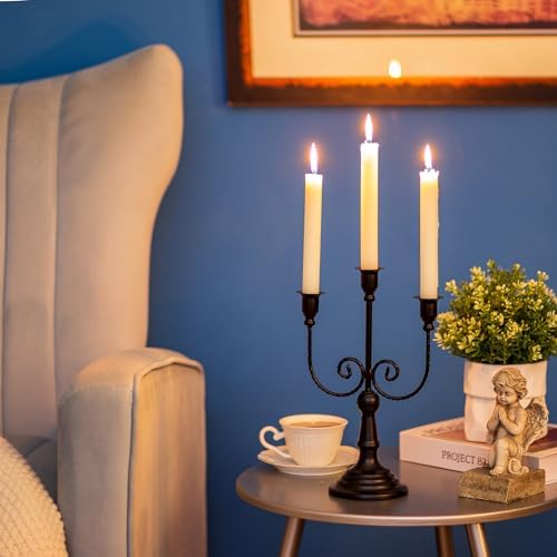 Sziqiqi Black Candelabra Candle Holder: 3 Arms Candelabra for Halloween - Image 2