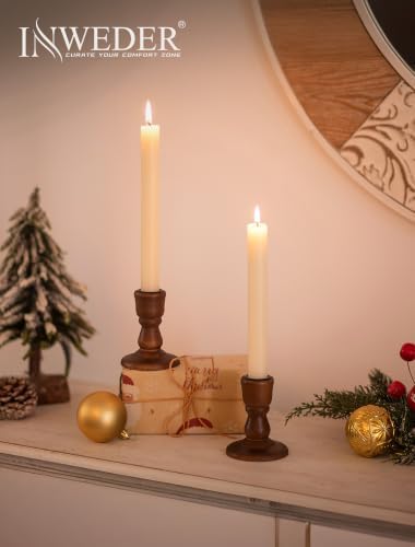 Wooden Candlestick Holders Rustic: Farmhouse Taper Candle Holder - Image 3