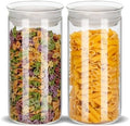 ZENS Glass Canisters with Airtight Lids, Set of 2 50oz Tall Storage Jars by ZENSLIFESTYLE
