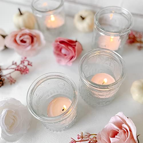 Kate Aspen Vintage Clear Glass Tealight & Votive Candle Holders (Set of 4), Farmhouse Decor, Room Decoration, Shelf Decor - Image 2