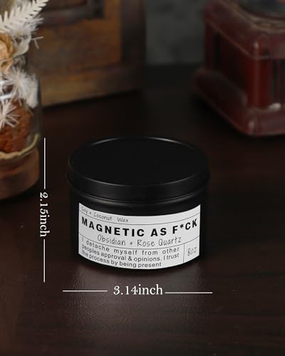 Magnetic AS F*CK, Hande Made Chakra Candle, Magic Attraction, Manifestation Crystal, Self Love, Ritual Meditation (8oz). - Image 6