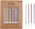 PHD CAKE Gold, Silver, Rose Gold, White, Long Birthday Candles in Holders, Cake Candles, Birthday Parties, Wedding Decorations, Party Candles, Celebrations by PHDCAKE