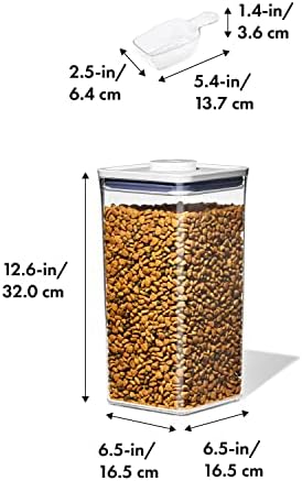 OXO Good Grips Pet POP Container – 6.0 Qt/5.7 L with Half Scoop, Ideal for up to 6.5lbs of Dog Food or 4.5lbs of Cat Food, Airtight Dog and Cat Food Storage Container, BPA Free, Clear - Image 2