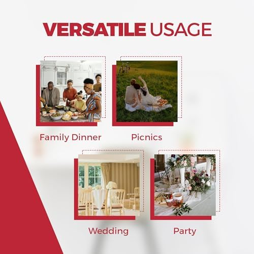 Decorelia Waterproof Faux Linen Rectangle Tablecloth, Spillproof Wrinkle Free Outdoor Reusable Table Cloth for Patio,Holiday,Banquet,Party,Buffet Dinner (Oblong,60 x 120 Inch (10-12 Seats),Red) - Image 5