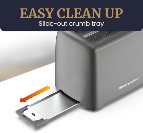 Elite Gourmet 2-Slice Cool-Touch Toaster, 1.25" Extra-Wide Slots, 6 Shades - Image 4