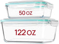 Vtopmart Large Glass Food Storage Containers with Lids, 122oz+50oz, 2 Pack by Vtopmart