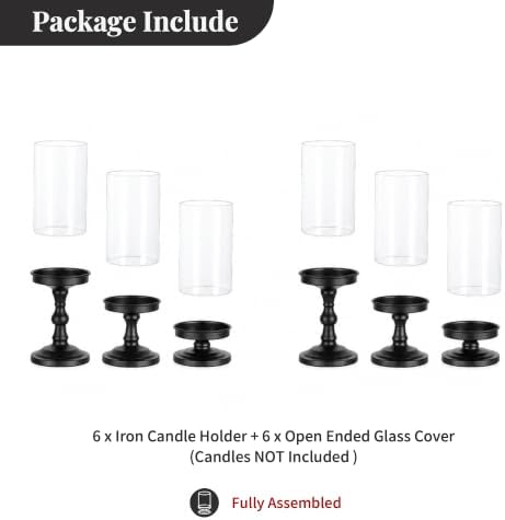 NUPTIO Pillar Candle Holder for Halloween: Hurricane Glass Candleholder - Image 6