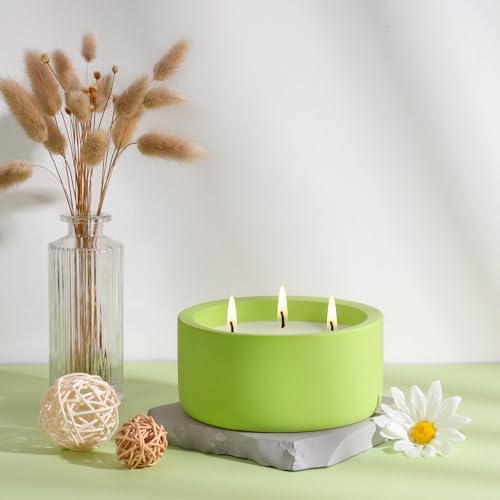 Viyffo Large Citronella & Lemon Candle Outdoor, 3 Wick 20oz Scented Candle Indoor, Non Toxic Soy, Green Ceramic Jar for Patio, Deck, Garden, Backyard & Camping, Home Fragrance, Décor & Gift - Image 7