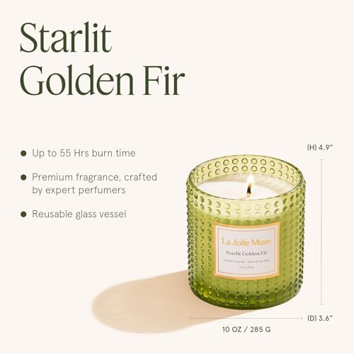 LA JOLIE MUSE Starlit Fir Pine Scented Candles for Home, Natural Soy 55 Hrs - Image 6