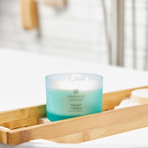 Chesapeake Bay Candle Mind & Body 3-Wick Coffee Table Jar Candle Nourish + Renew (Coconut & Sandalwood), 11oz (Pack of 4) - Image 4