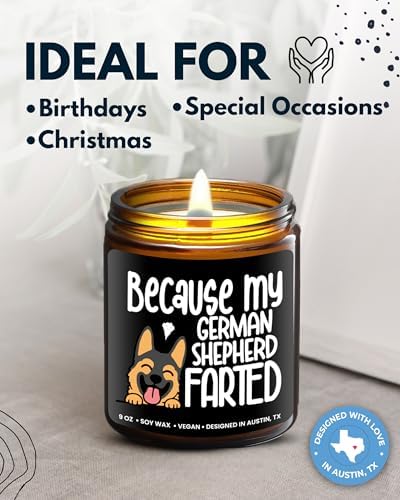 Funny German Shepherd Candle, German Shepherd Gifts for Women, Unique Funny Dog-Themed Gift Ideas, Best Present for Pet Lovers, Perfect Presents for Dog Mom & Dad, Birthday, Christmas, Gift-Ready - Image 3