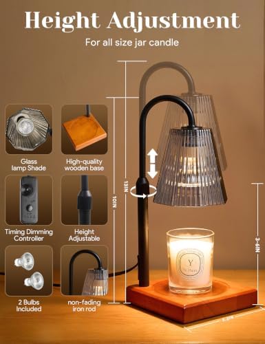 Candle Warmer Lamp Smoked Gray,Home Decor,Brithday Gifts for Women - Image 3