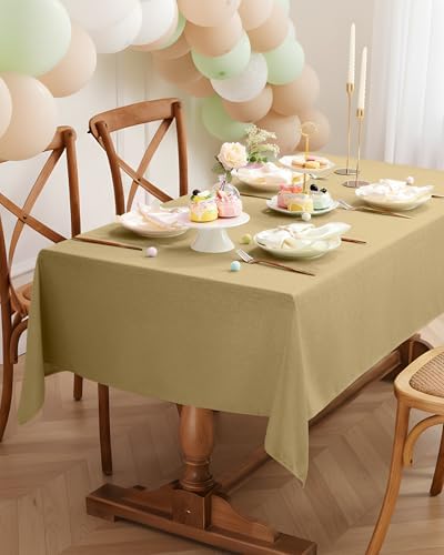 Pureegg Rectangle Linen Tablecloth Waterproof & Stain Resistant, Wrinkle-Free Table Cloth Adds Elegance and Protection, Ideal for Dining, Party, Wedding and Outdoor, 52 x 70 Inch, Coffee - Image 6
