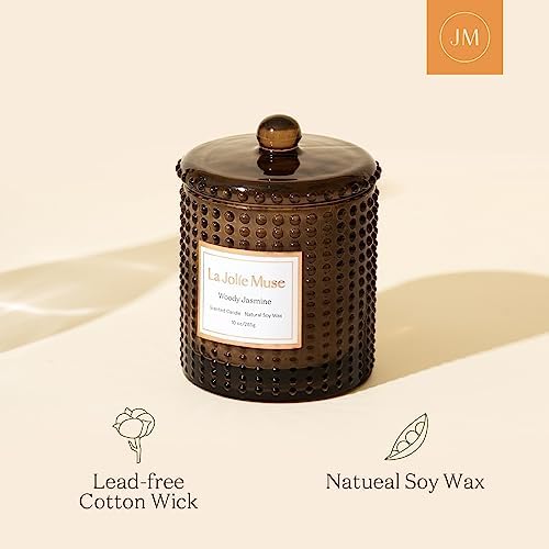 LA JOLIE MUSE Woody Jasmine Scented Candle for Home,Natural Soy Wax 55 Hrs - Image 5