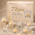 Letine 72-Pack Clear Glass Tealight Candle Holders - Thick Sturdy Votive/Tealight Holders Bulk for Wedding, Party, Home Decor | Perfect Replacement for Wall Sconces, Candelabras & Fireplace Screens by LETINE