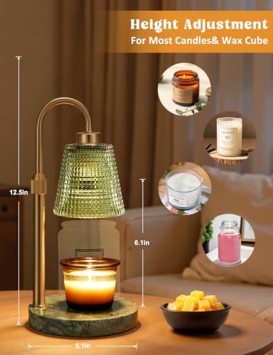 Marble Green Candle Warmer Lamp with Timer Home Decor Gifts for Women - Image 3