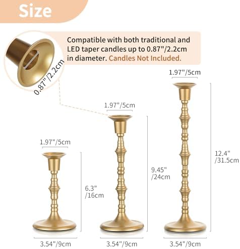 NUPTIO Gold Candle Holders for Decor: Unique Candlestick Candleholders - Image 5