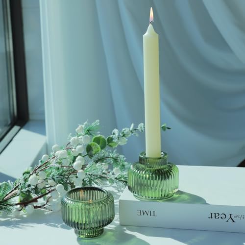 Woho Green Candlestick Holders Set of 4, Taper Candle Holders for Christmas - Image 7