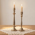 Vintage Gold Cast Iron Taper Candle Holders Set of 2 by ysnn