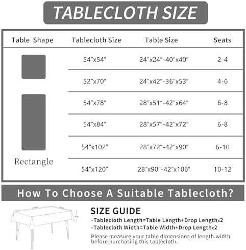 Rectangle Table Cloth,100% Waterproof Tablecloth Oil Proof Spill Proof Vinyl Table Cloth, Wipe Clean Plastic Table Cover for Dining, Camping, Indoor and Outdoor 54" x 84",Leaf - Image 4