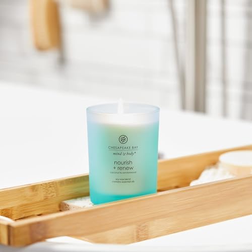 Chesapeake Bay Candle Mind & Body Medium Jar Candle Nourish + Renew (Coconut & Sandalwood) - Image 4