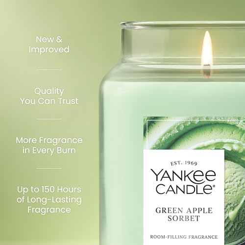 Yankee Candle Green Apple Sorbet Scented Candle, 22oz Large Jar - Image 3