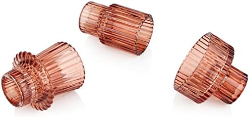 Vixdonos Glass Candlestick Holders Tealight Candle Holders for Table Centerpieces, Wedding Decor and Dinner Party (6 Pcs, Reddish Brown) - Image 3