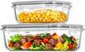 Vtopmart Glass Food Storage Containers, 35oz + 12.5oz with Lids by Vtopmart