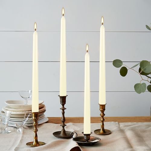 WPONSZU 16 Pack Ivory Taper Candles, 7-8 Hours Burn Time, Unscented, Smokeless and Dripless, 4/5 x 10 Inch for Christmas,Household,Dinner,Wedding,Valentine's Day,Party and Home Décor Candlesticks - Image 4