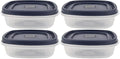 Food Storage Containers, Rubber Maid, 3 Cup Food Storage Containers, 8 Piece Set,Vented Blue Easy Find Lids, Vented, 4 Containers, 4 Lids by Utensilux
