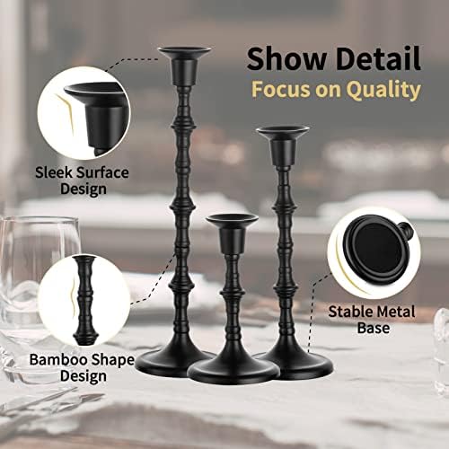 NUPTIO Black Candlestick Holders for Halloween: Unique Gothic Design - Image 5