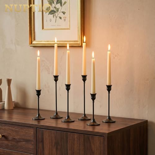 NUPTIO Black Candle Holder for Halloween: Aluminum Taper Candleholders - Image 2