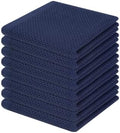 Homaxy 100% Cotton Waffle Weave Kitchen Dish Cloths 8-Pack, Dark Navy by Homaxy