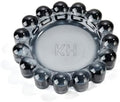 khtumeware Large Black Bubble Glass Candle Dish – Modern Clear Glass Candle Holder for Tealights & Diffusers, Decorative Tray for Home & Tabletop Decor（1 Pack） by khtumeware