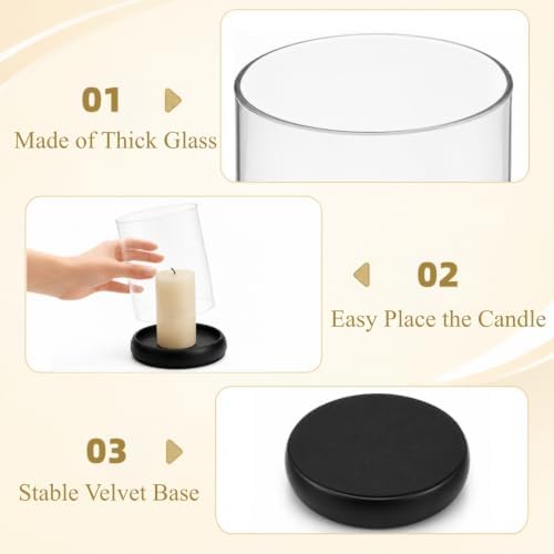 2 Pack Hurricane Candle Holders, Glass Cylinder Candleholder - Image 3