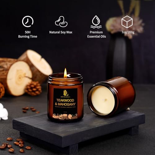 8 Pack Candles for Home Scented, Scented Candles Gifts Set for Women Men, 56 oz Soy Candle Set, Scents of Teakwood/Smoke Vanilla/Cologne/Coffee/Patchouli/Oak/Sandalwood/Cupcake - Image 6