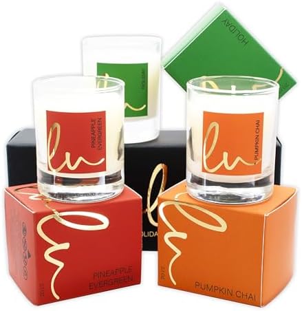 Lulu Candles Holiday, Pineapple Evergreen & Pumpkin Chai, 2.7 Oz Gift Set - Image 7