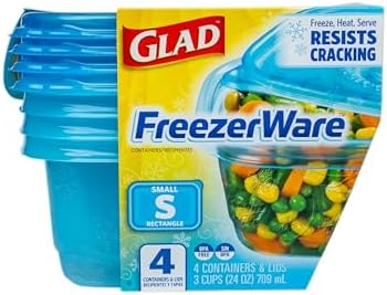 Glad GladWare FreezerWare Food Storage Containers, 24 oz - 4 Count (Pack of 6) - Image 2