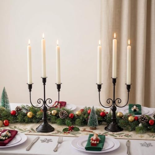 Sziqiqi Black Candelabra Candle Holder for Halloween, 3 Arms Candelabra - Image 3
